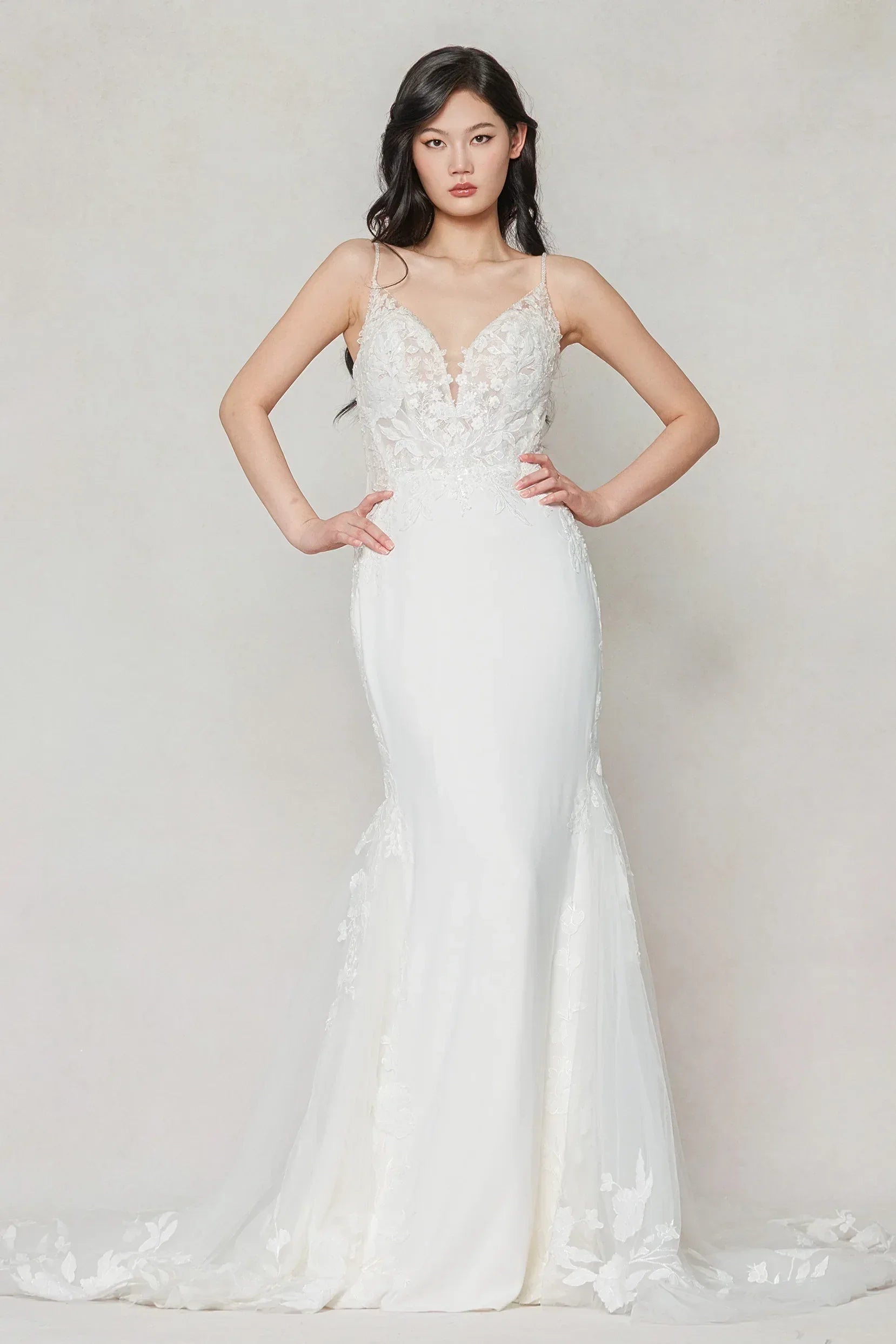 Trumpet-Mermaid Court Train Stretch Satin Wedding Dress CW3616 - COCOMELODY