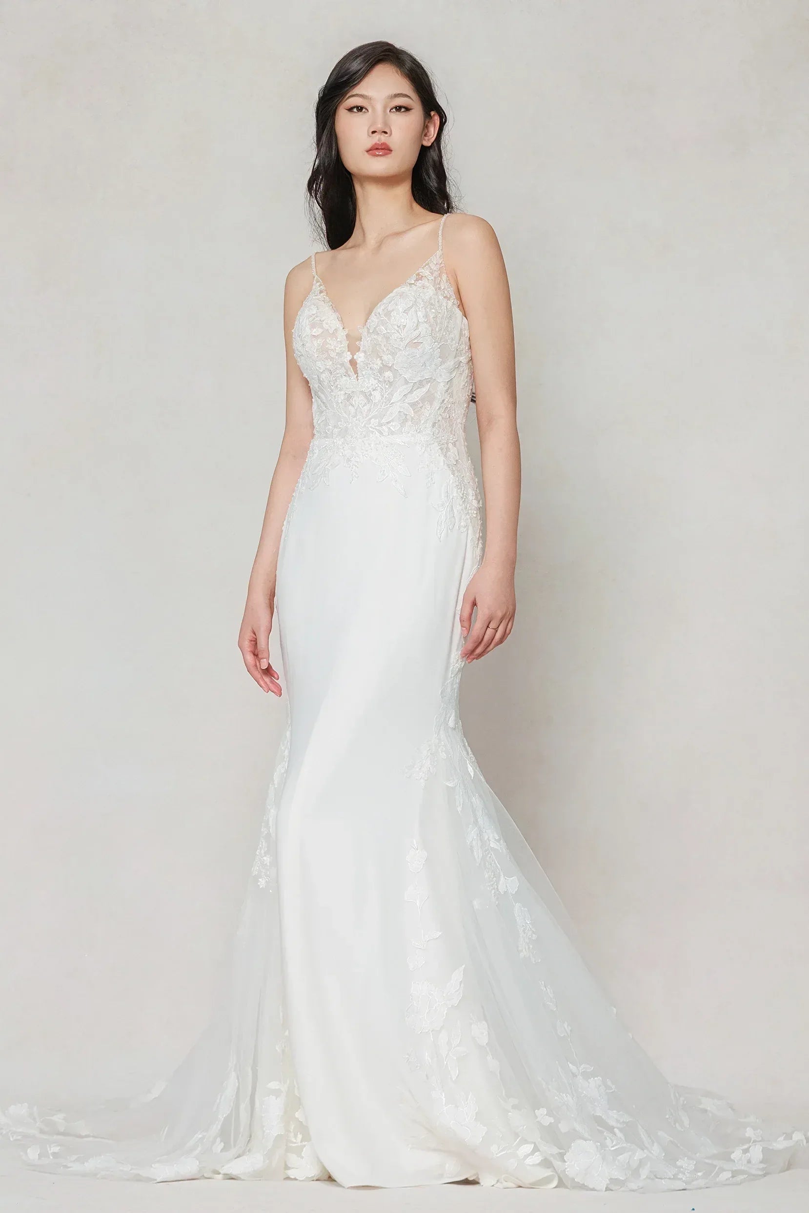 Trumpet-Mermaid Court Train Stretch Satin Wedding Dress CW3616 - COCOMELODY