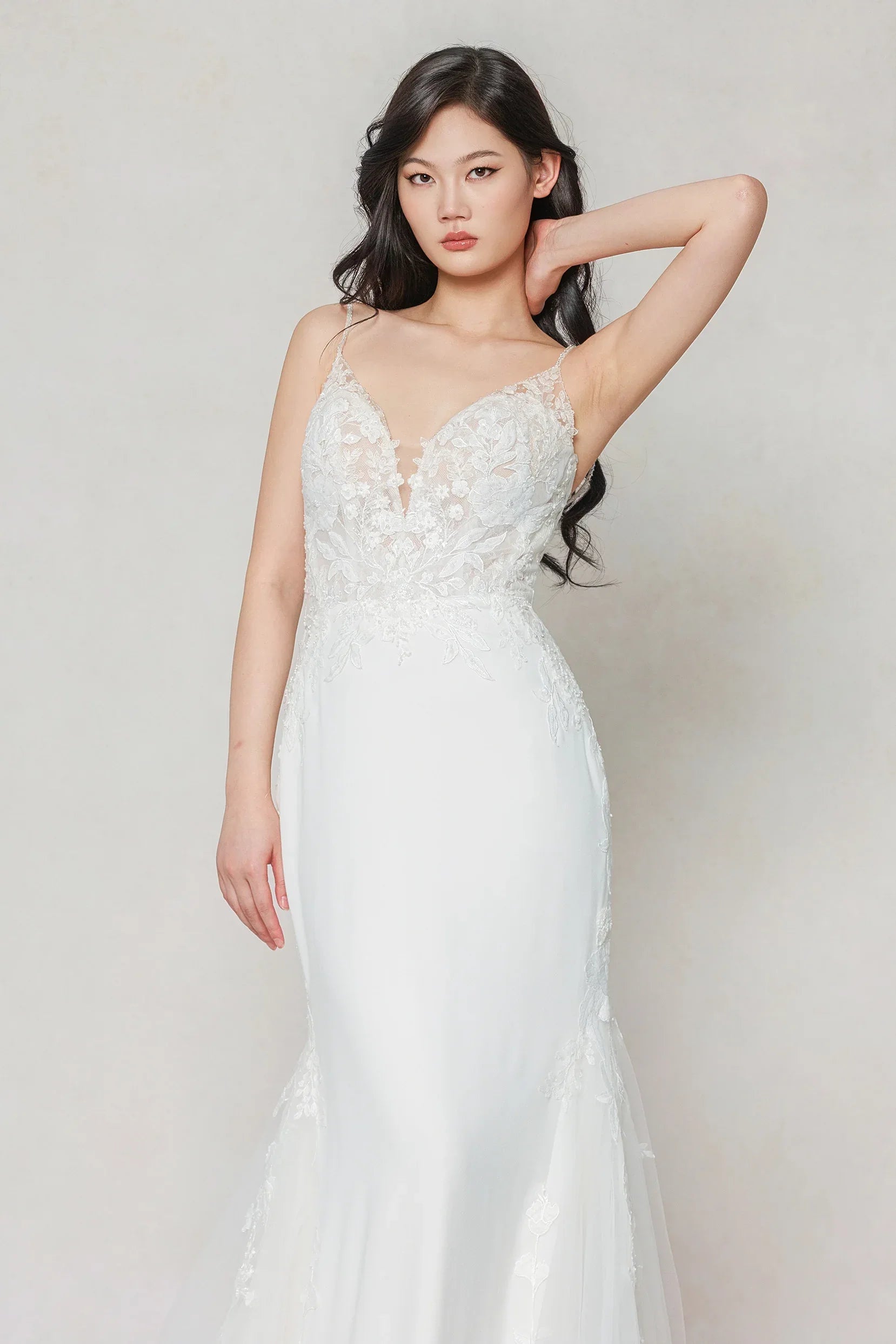 Trumpet-Mermaid Court Train Stretch Satin Wedding Dress CW3616 - COCOMELODY