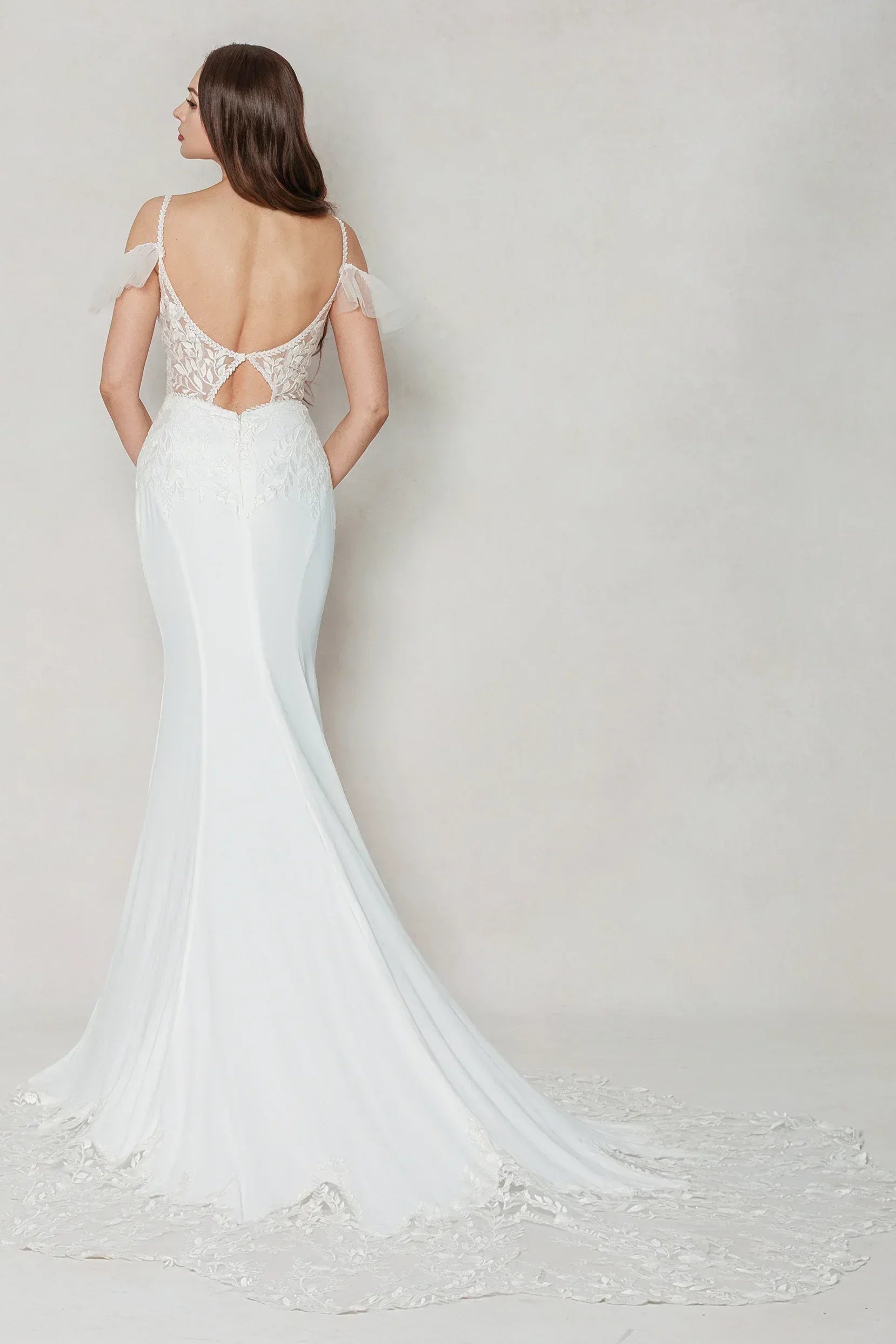 Trumpet-Mermaid Court Train Stretch Satin Wedding Dress CW3617 - COCOMELODY