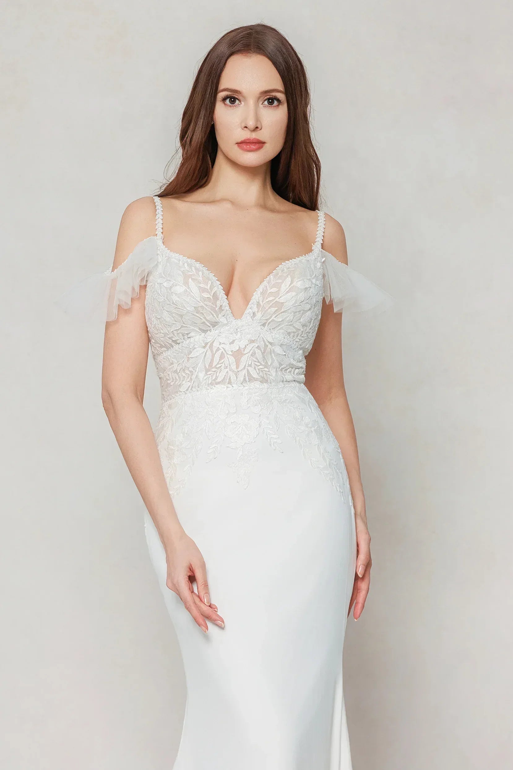 Trumpet-Mermaid Court Train Stretch Satin Wedding Dress CW3617 - COCOMELODY