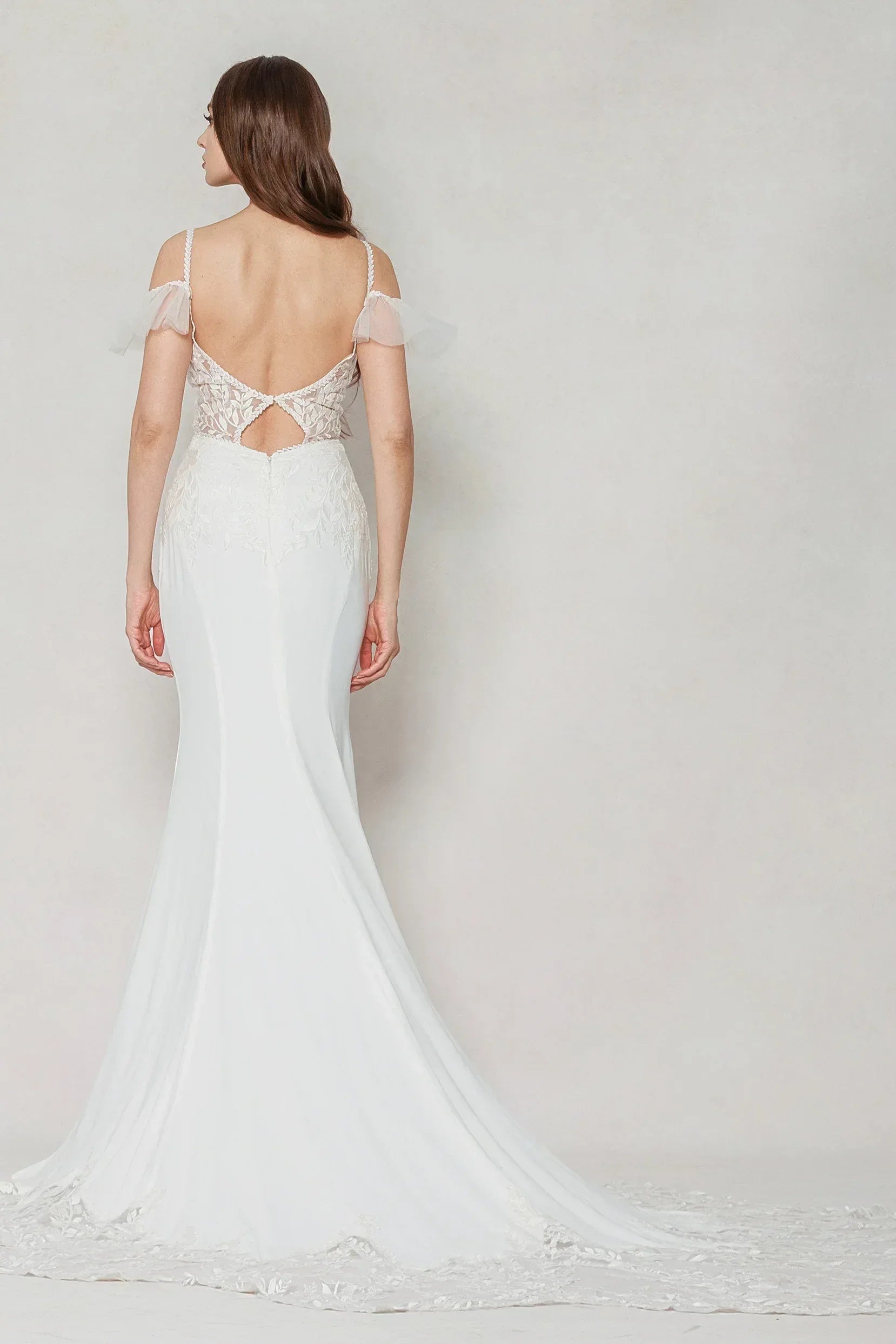 Trumpet-Mermaid Court Train Stretch Satin Wedding Dress CW3617 - COCOMELODY