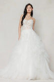 A-Line Court Train Tulle Wedding Dress CW3620 - COCOMELODY