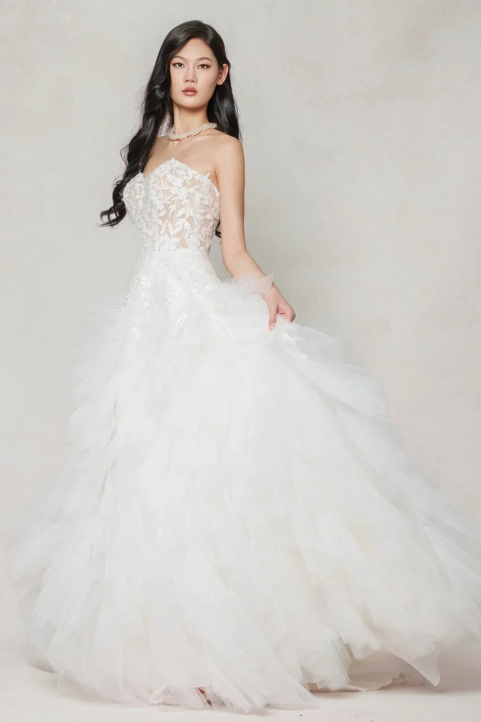 A-Line Court Train Tulle Wedding Dress CW3620 - COCOMELODY