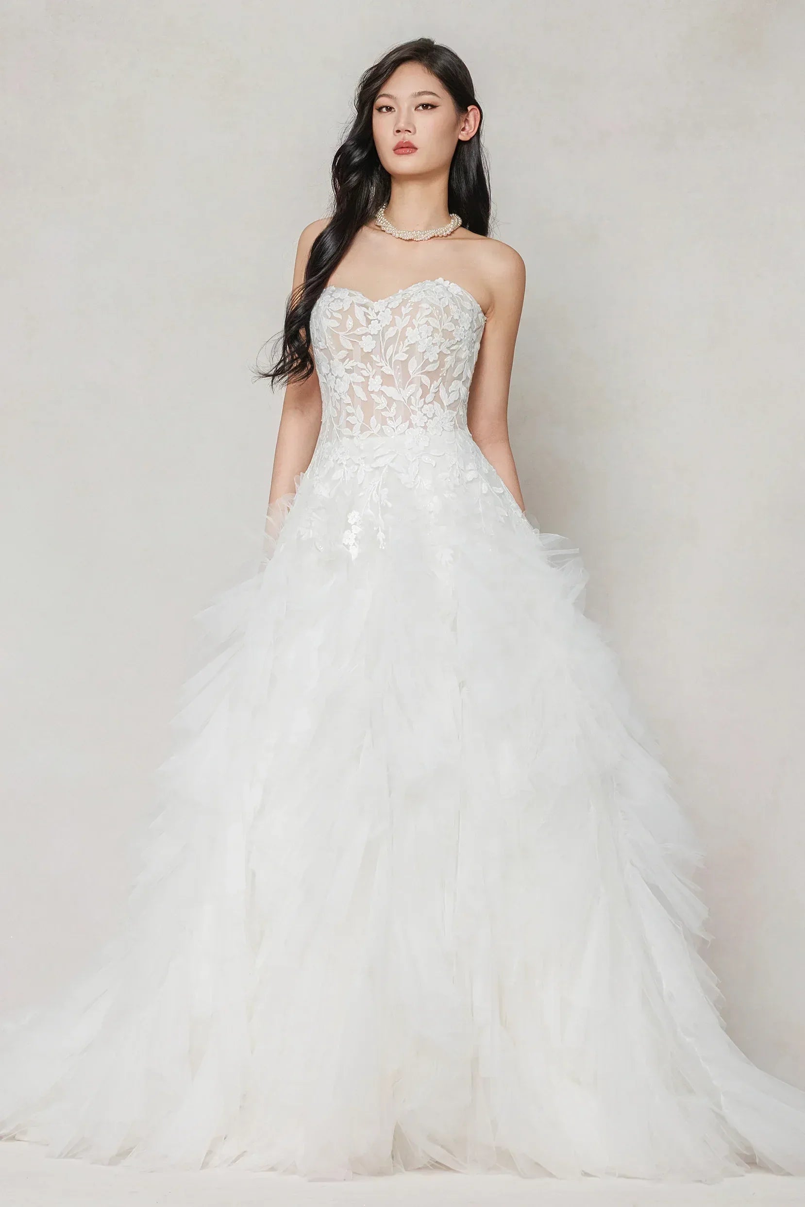 A-Line Court Train Tulle Wedding Dress CW3620 - COCOMELODY