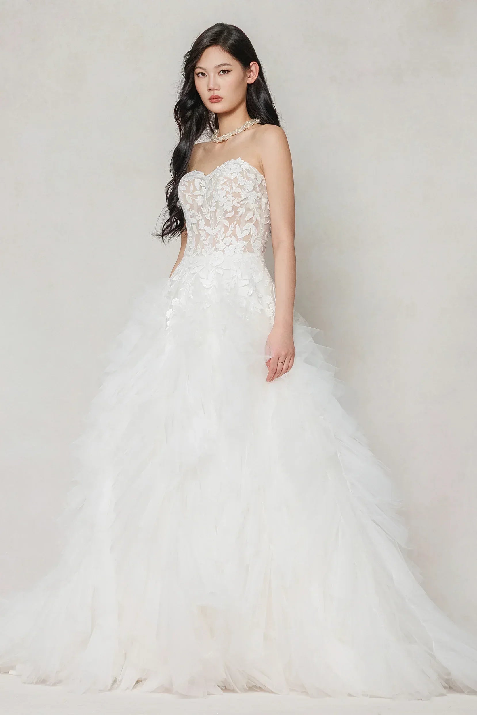A-Line Court Train Tulle Wedding Dress CW3620 - COCOMELODY