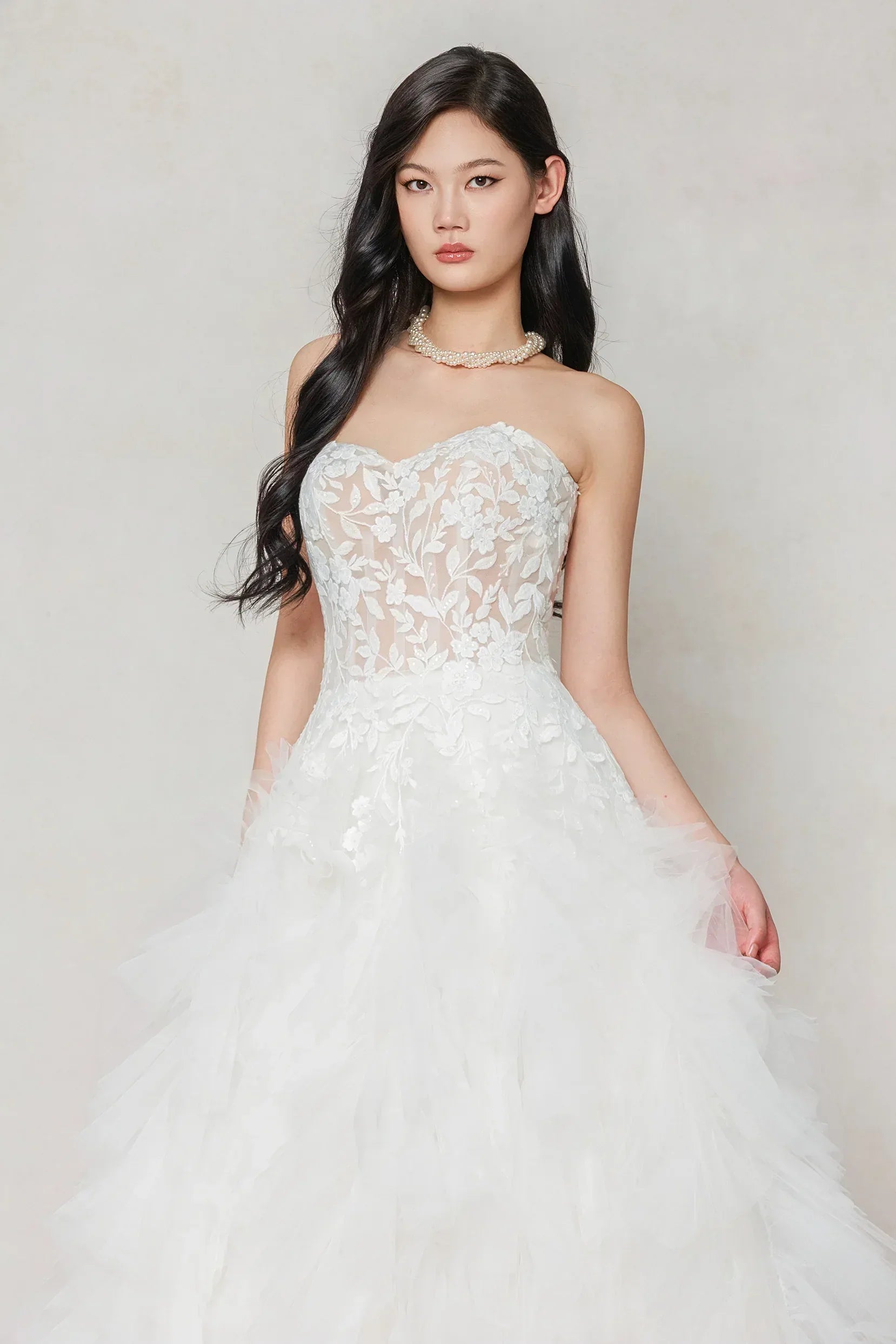 A-Line Court Train Tulle Wedding Dress CW3620 - COCOMELODY