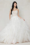 A-Line Court Train Tulle Wedding Dress CW3620 - COCOMELODY