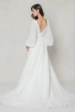 A-Line Court Train Chiffon Wedding Dress CW3626 - COCOMELODY