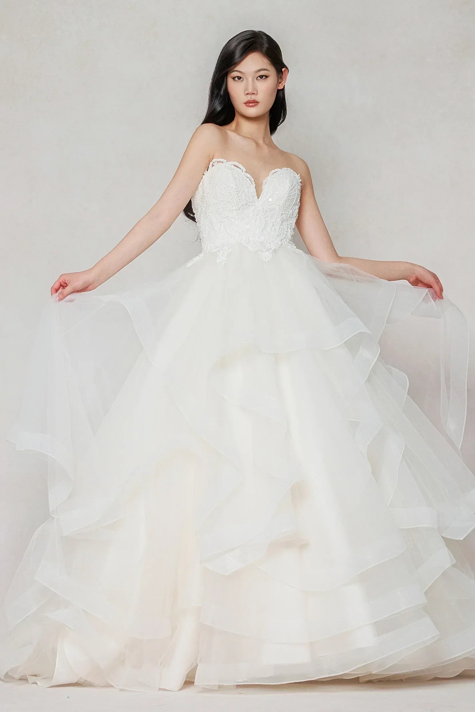 Ball Gown Sweep-Brush Train Tulle Wedding Dress CW3632 - COCOMELODY