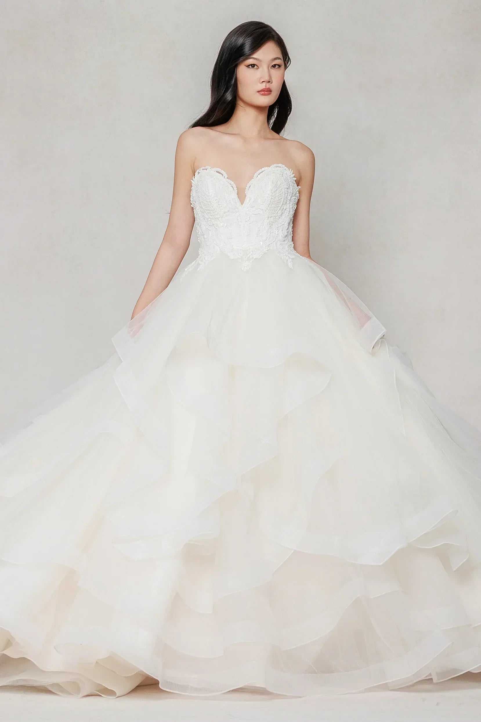 Ball Gown Sweep-Brush Train Tulle Wedding Dress CW3632 - COCOMELODY