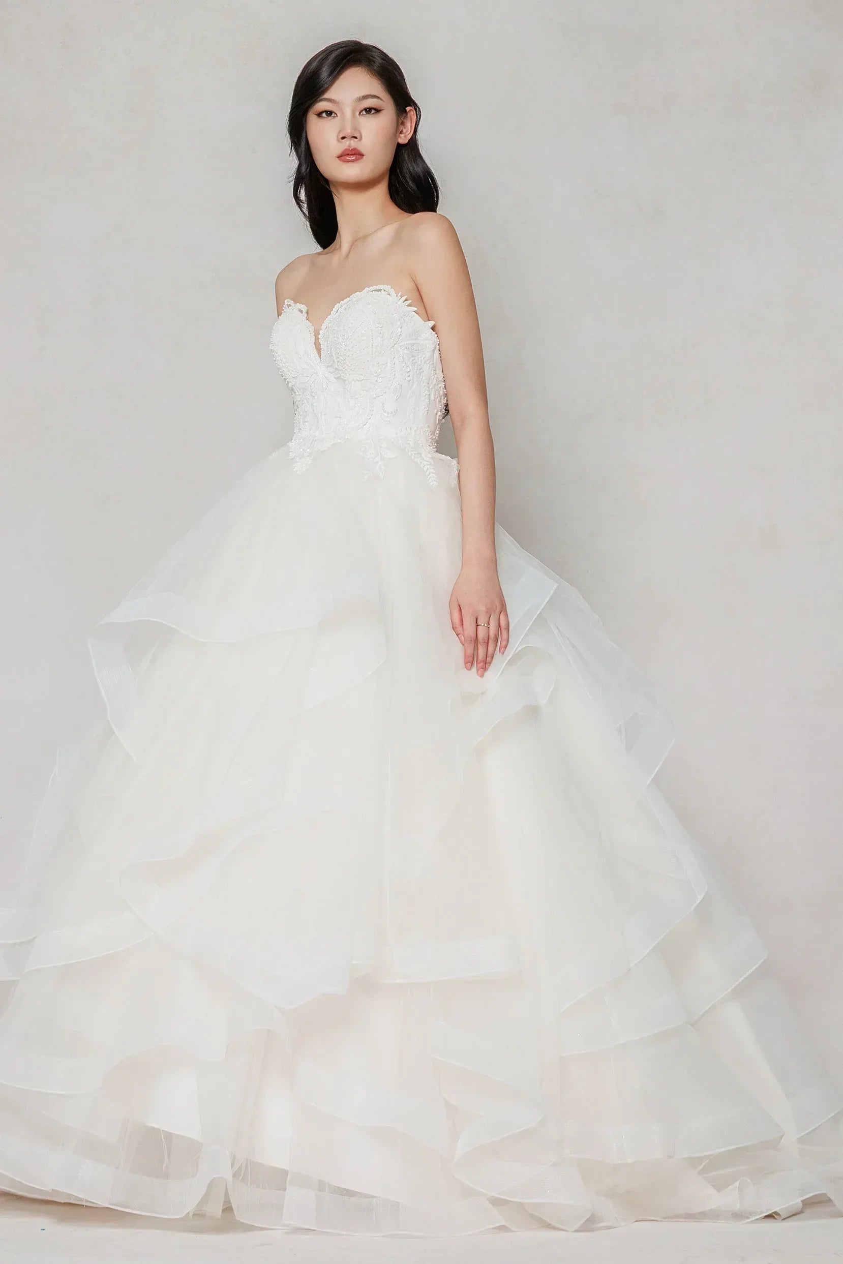 Ball Gown Sweep-Brush Train Tulle Wedding Dress CW3632 - COCOMELODY