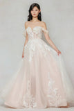 A-Line Court Train Tulle Wedding Dress CW3633 - COCOMELODY