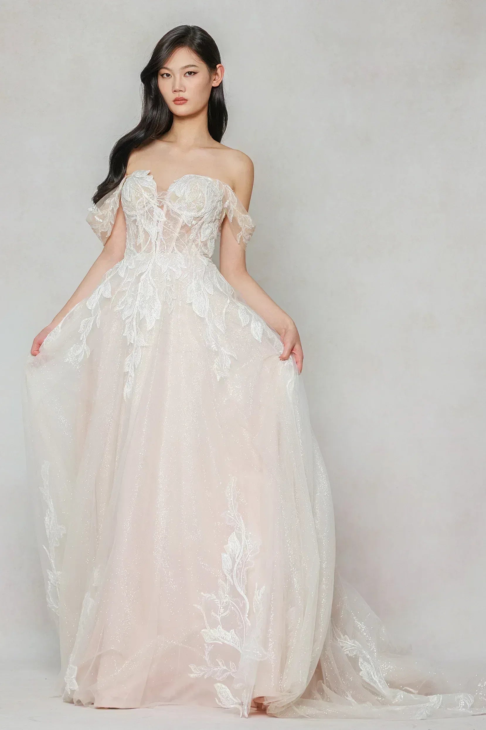 A-Line Court Train Tulle Wedding Dress CW3633 - COCOMELODY