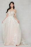 A-Line Court Train Tulle Wedding Dress CW3633 - COCOMELODY