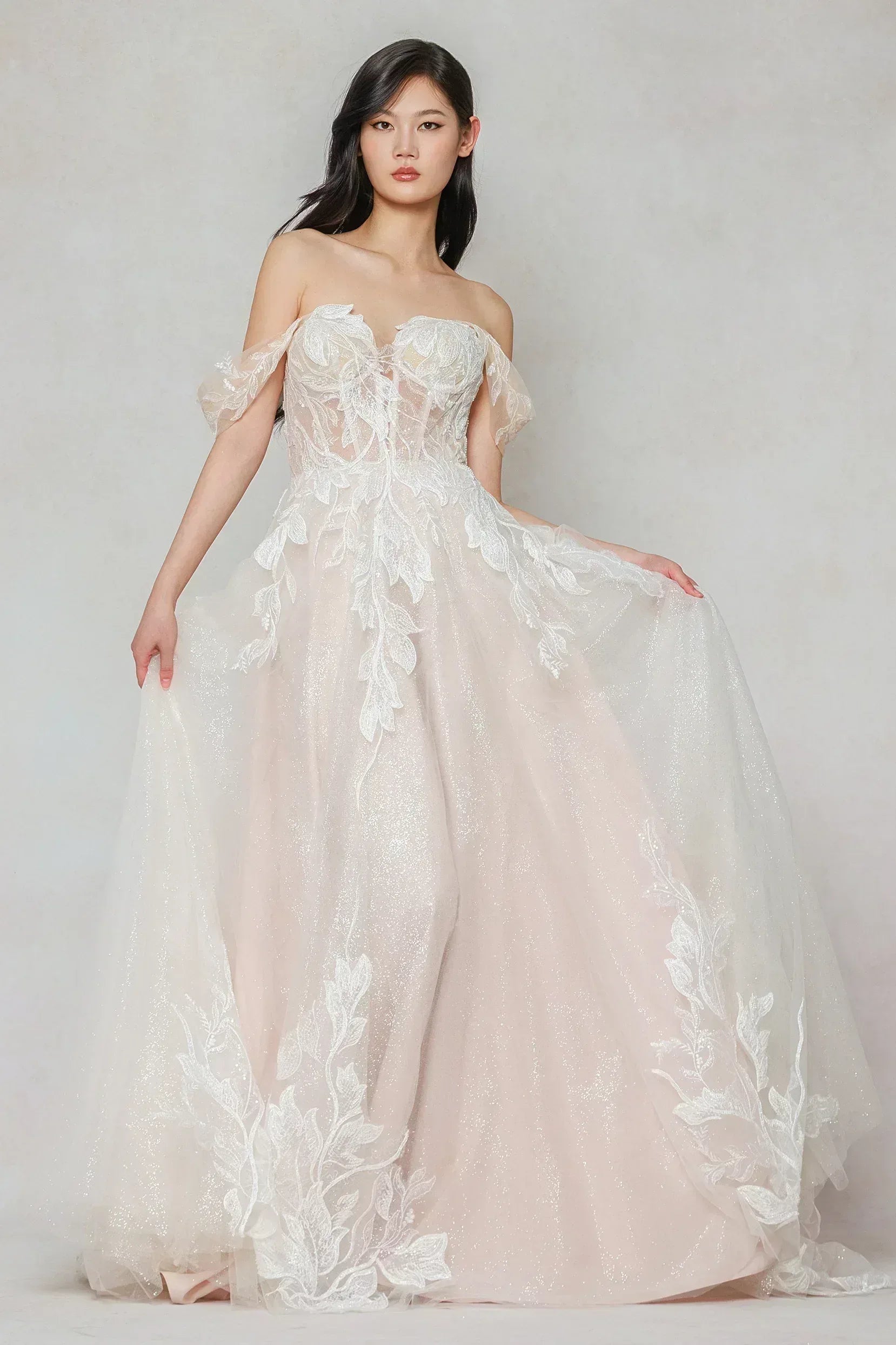 A-Line Court Train Tulle Wedding Dress CW3633 - COCOMELODY