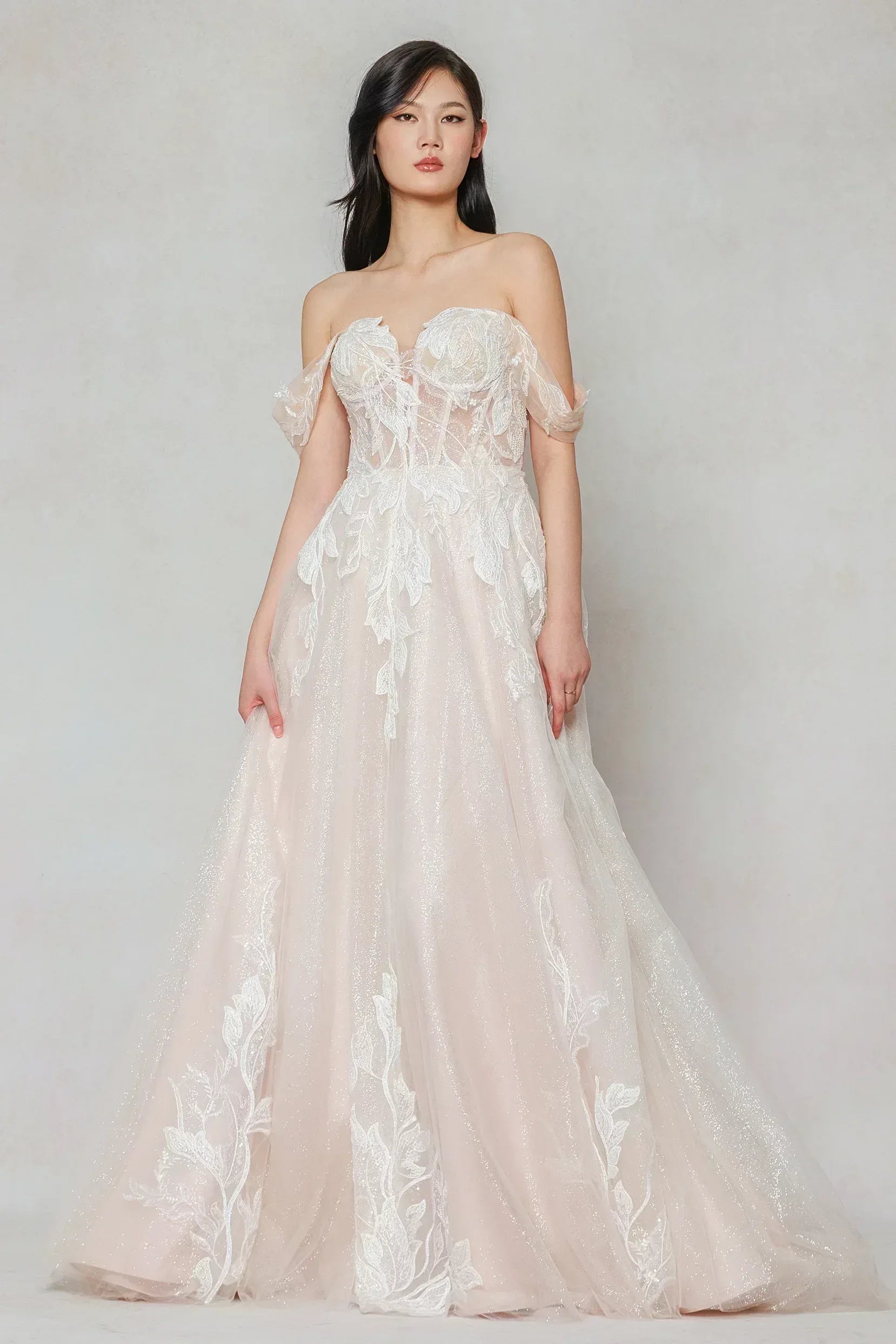 A-Line Court Train Tulle Wedding Dress CW3633 - COCOMELODY