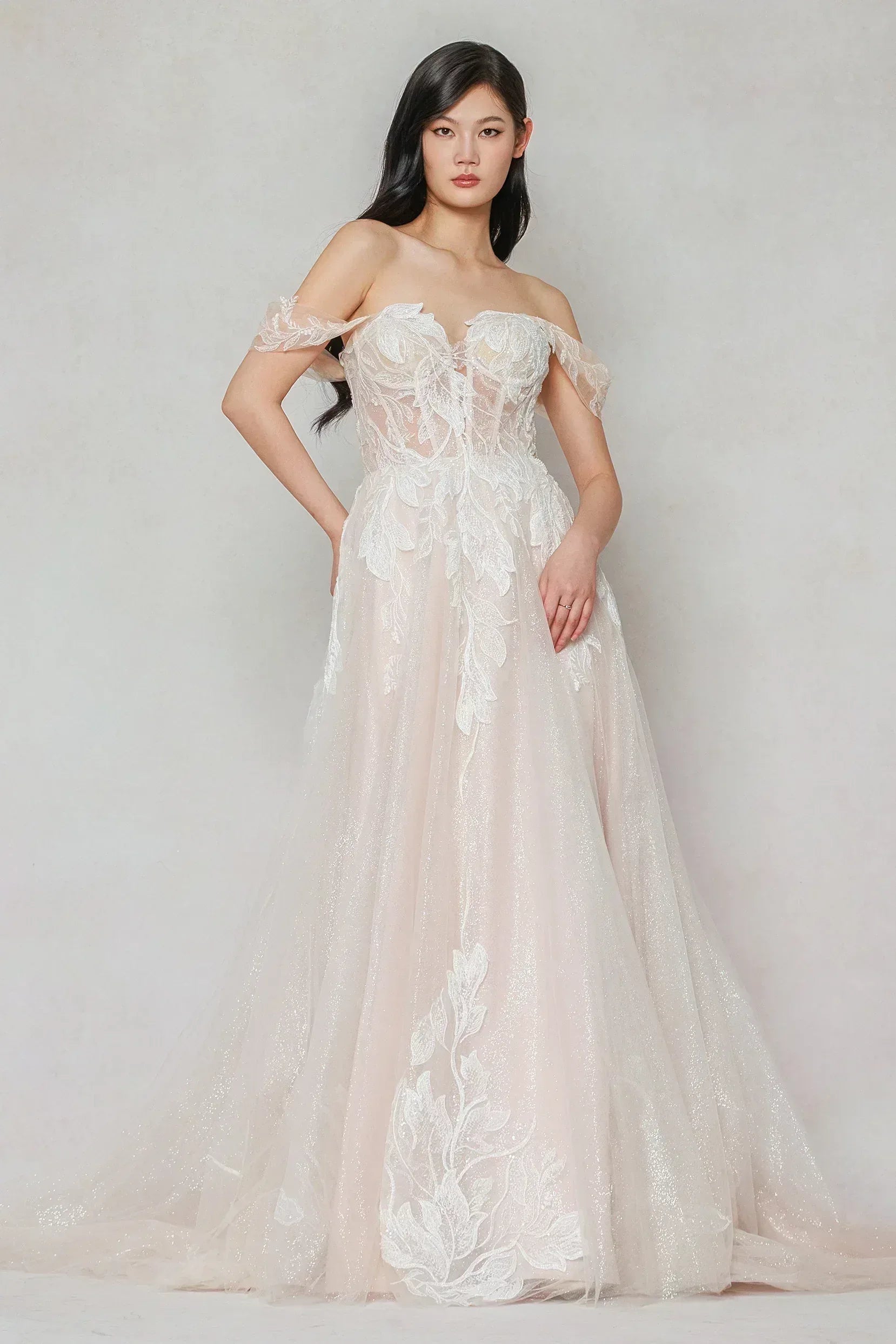 A-Line Court Train Tulle Wedding Dress CW3633 - COCOMELODY