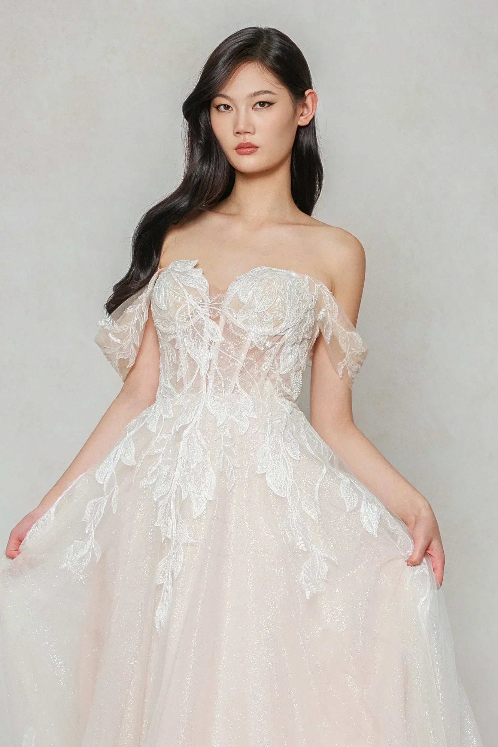 A-Line Court Train Tulle Wedding Dress CW3633 - COCOMELODY