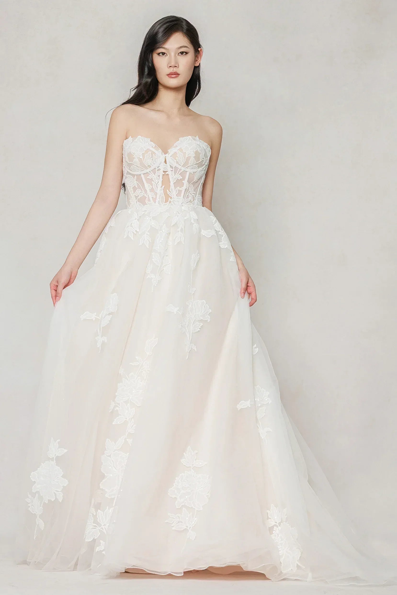 A-Line Court Train Tulle Wedding Dress CW3634 - COCOMELODY