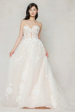 A-Line Court Train Tulle Wedding Dress CW3634 - COCOMELODY