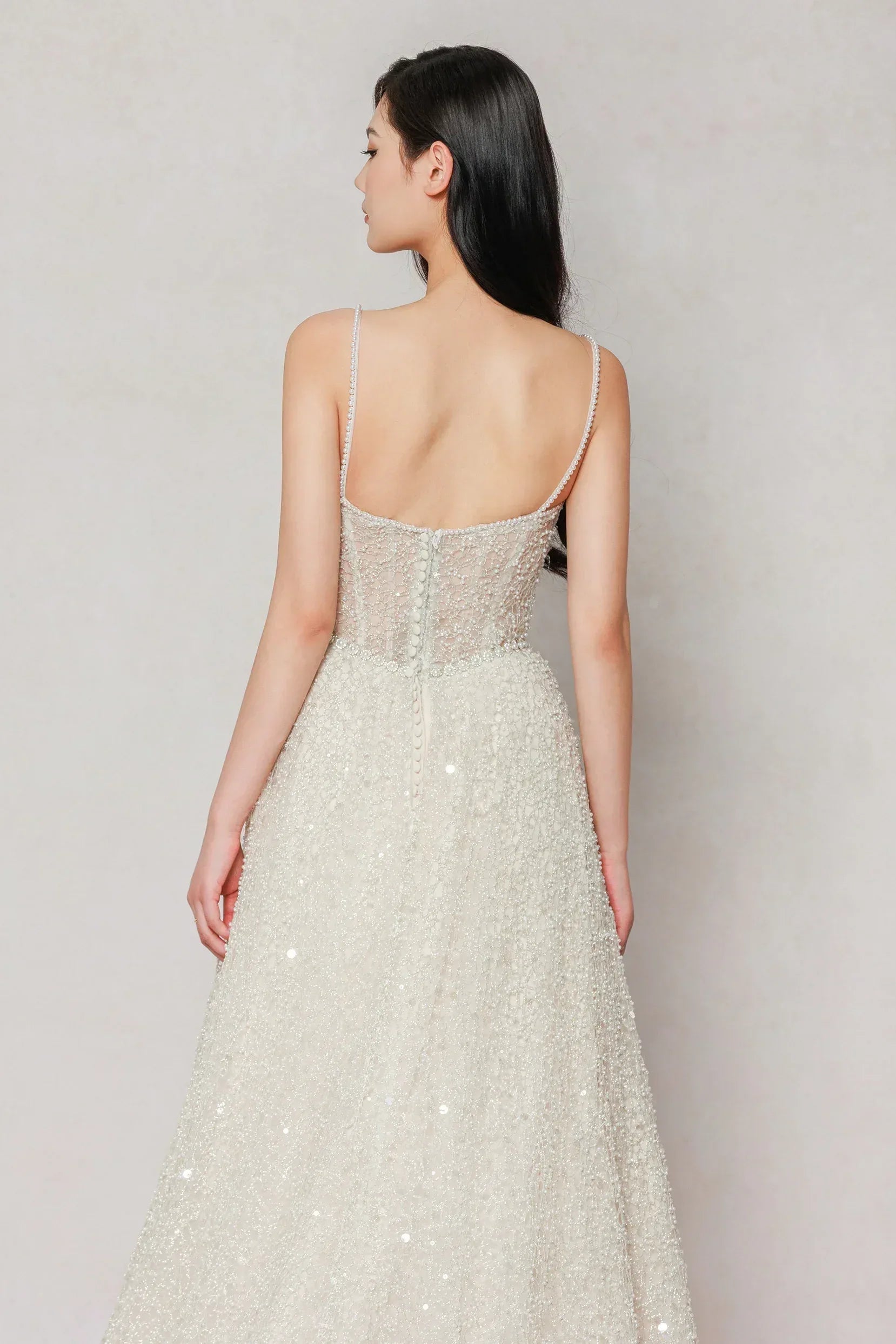 A-Line Court Train Lace Wedding Dress CW3635 - COCOMELODY