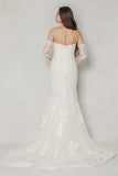 Trumpet-Mermaid Court Train Tulle Wedding Dress CW3639 - COCOMELODY