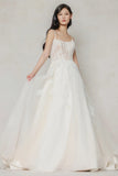 A-Line Court Train Tulle Wedding Dress CW3640 - COCOMELODY