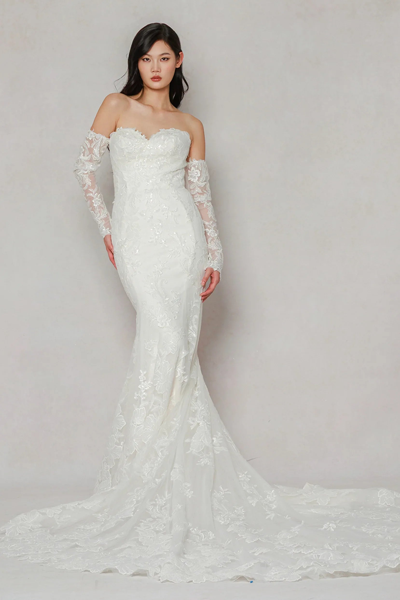 Trumpet-Mermaid Chapel Train Tulle Wedding Dress CW3641 - COCOMELODY