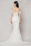 Trumpet-Mermaid Court Train Tulle Wedding Dress CW3642 - COCOMELODY
