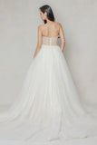 Trumpet-Mermaid Court Train Lace Tulle Wedding Dress CW3645 - COCOMELODY
