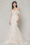 Trumpet-Mermaid Court Train Tulle Wedding Dress CW3648 - COCOMELODY