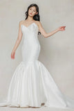 Trumpet-Mermaid Court Train Mikado Wedding Dress CW3650 - COCOMELODY