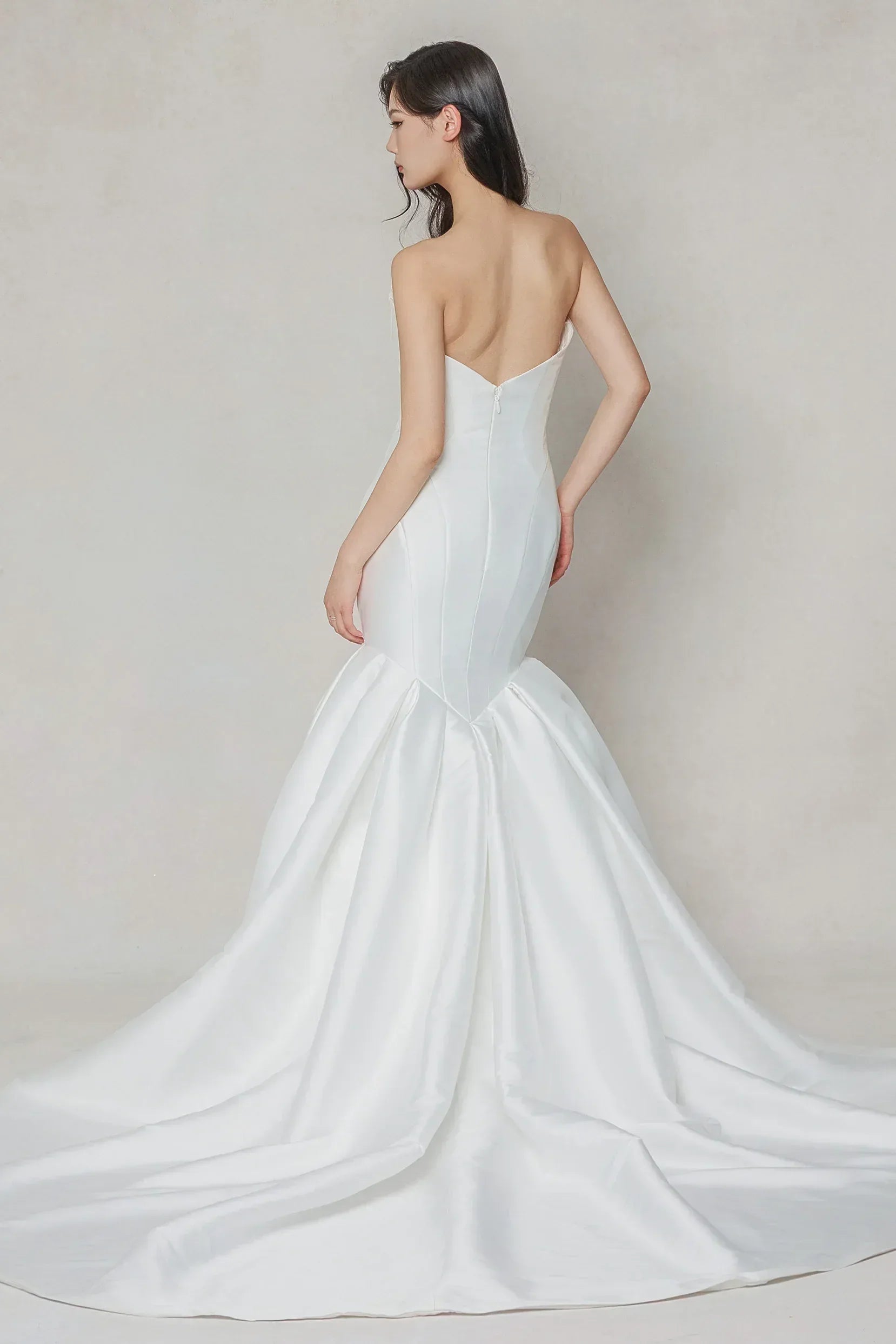 Trumpet-Mermaid Court Train Mikado Wedding Dress CW3650 - COCOMELODY