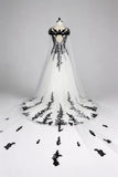A-Line Court Train Tulle Wedding Dress CW3652