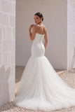 Trumpet-Mermaid Chapel Train Tulle Wedding Dress CWLT16008