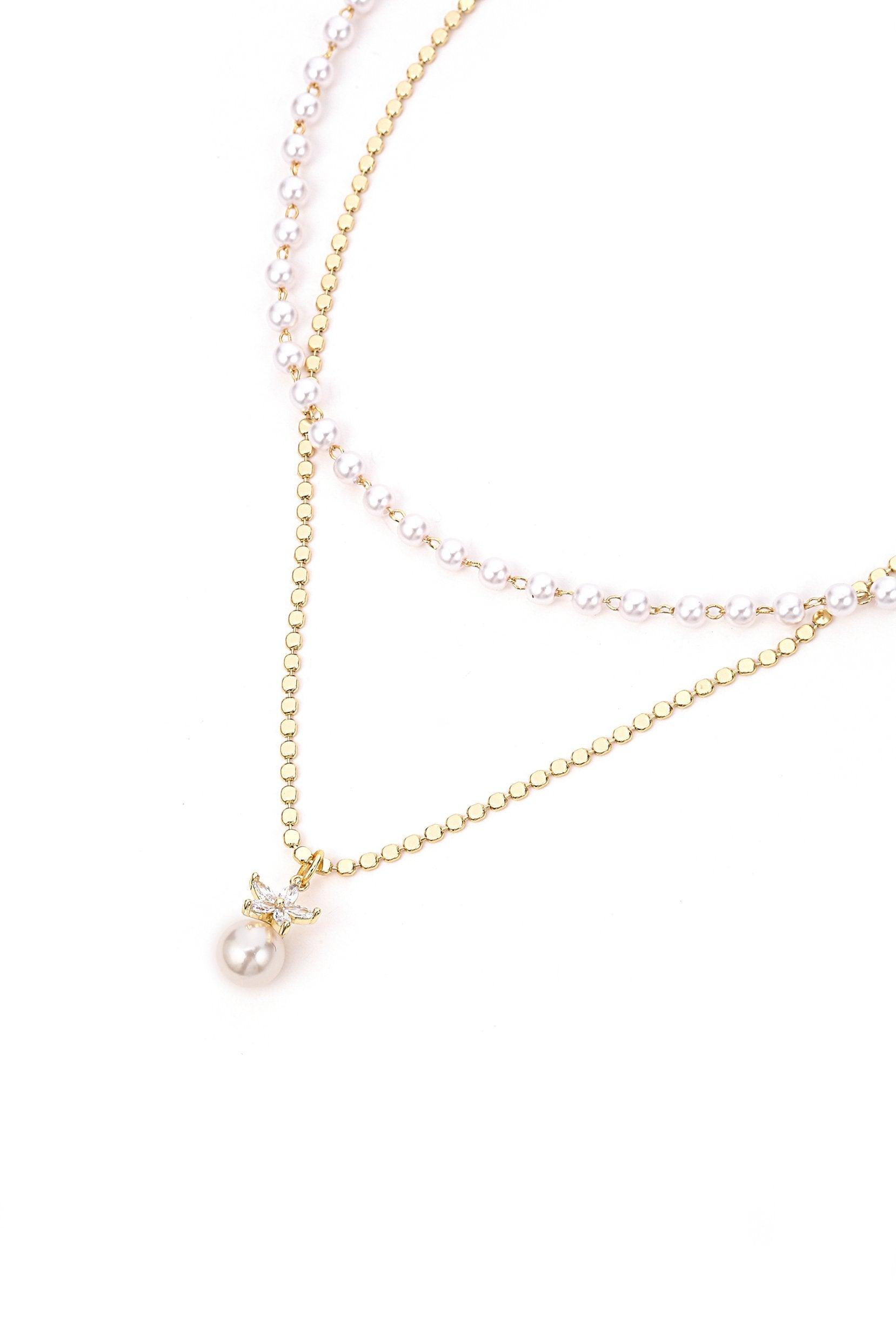 Alloy Necklaces with Imitation Pearl CX0026 - COCOMELODY