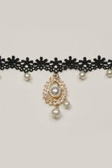 Lace and Alloy Necklaces with Crystals CX0045 - COCOMELODY