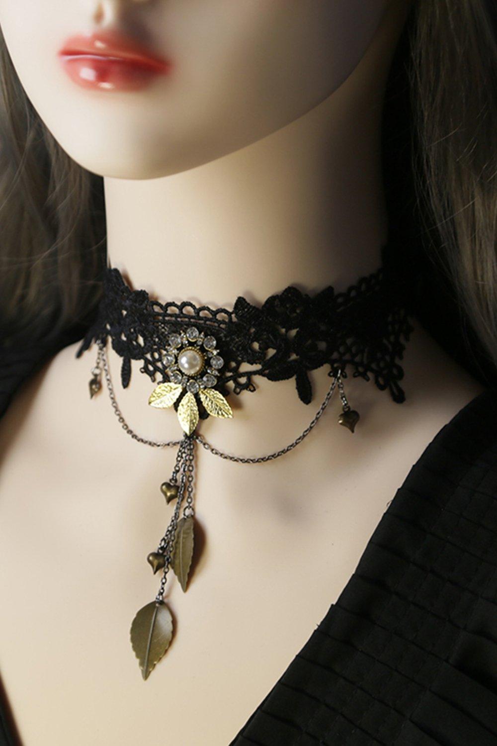 Lace Necklaces with Rhinestone CX0046 - COCOMELODY
