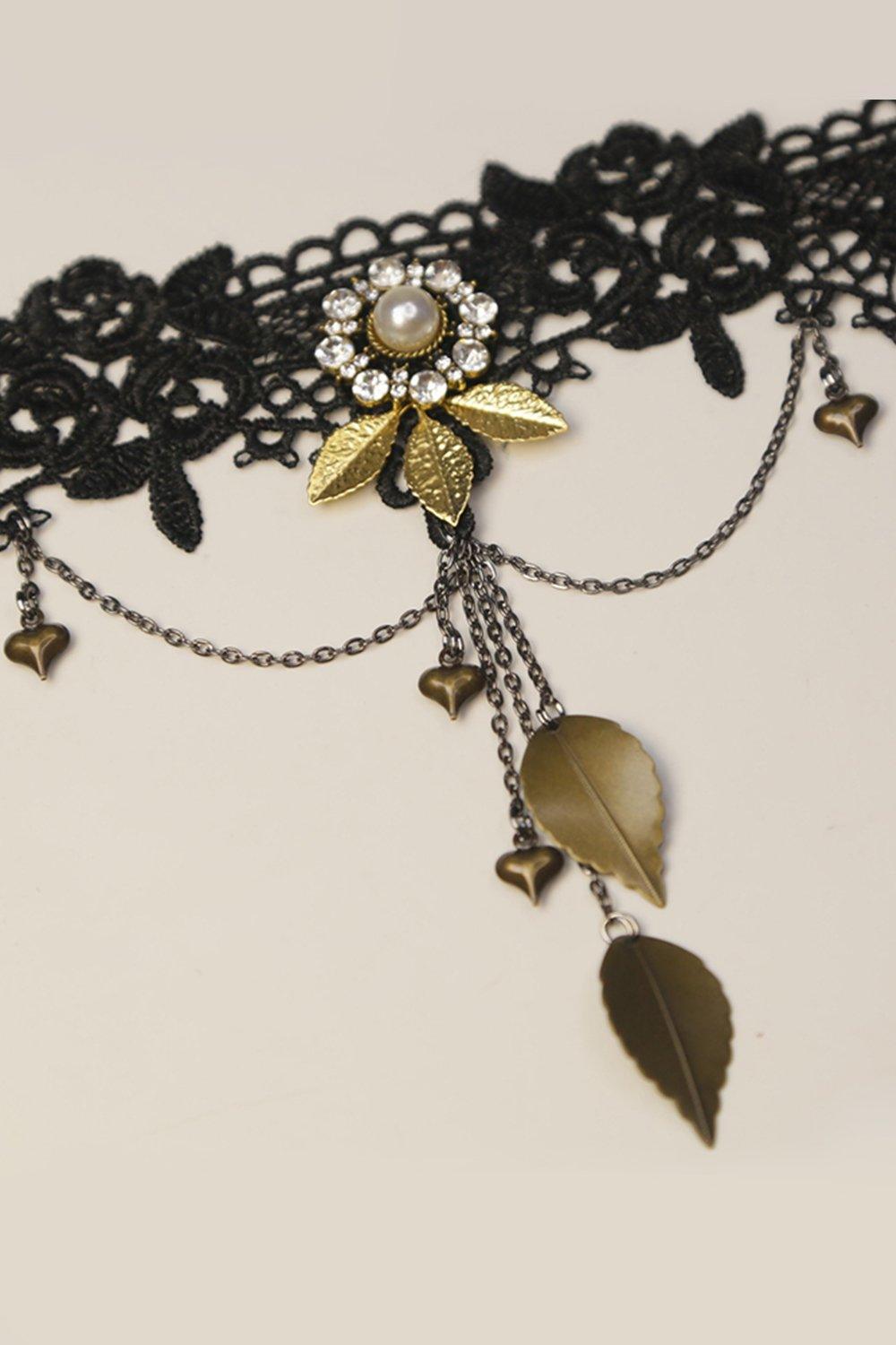 Lace Necklaces with Rhinestone CX0046 - COCOMELODY