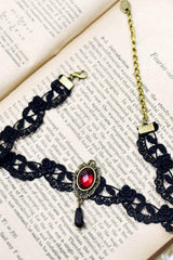 Lace and Alloy Necklaces with Crystals CX0047 - COCOMELODY
