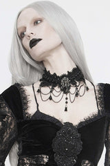 Lace and Alloy Necklaces with Crystals CX0058 - COCOMELODY