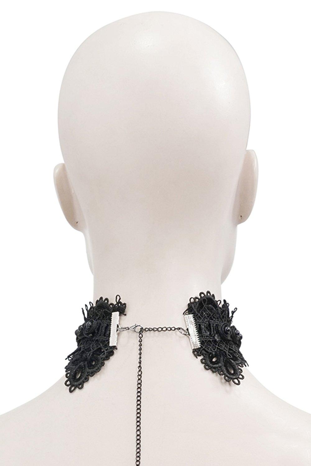 Lace and Alloy Necklaces with Crystals CX0058 - COCOMELODY