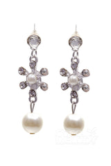 Rhinestone Pearl Wedding Necklace Earrings Jewelry CY0047 - COCOMELODY