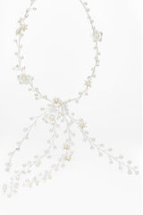 Crystals Pearl Headpiece Earrings Jewelry CY0055 - COCOMELODY