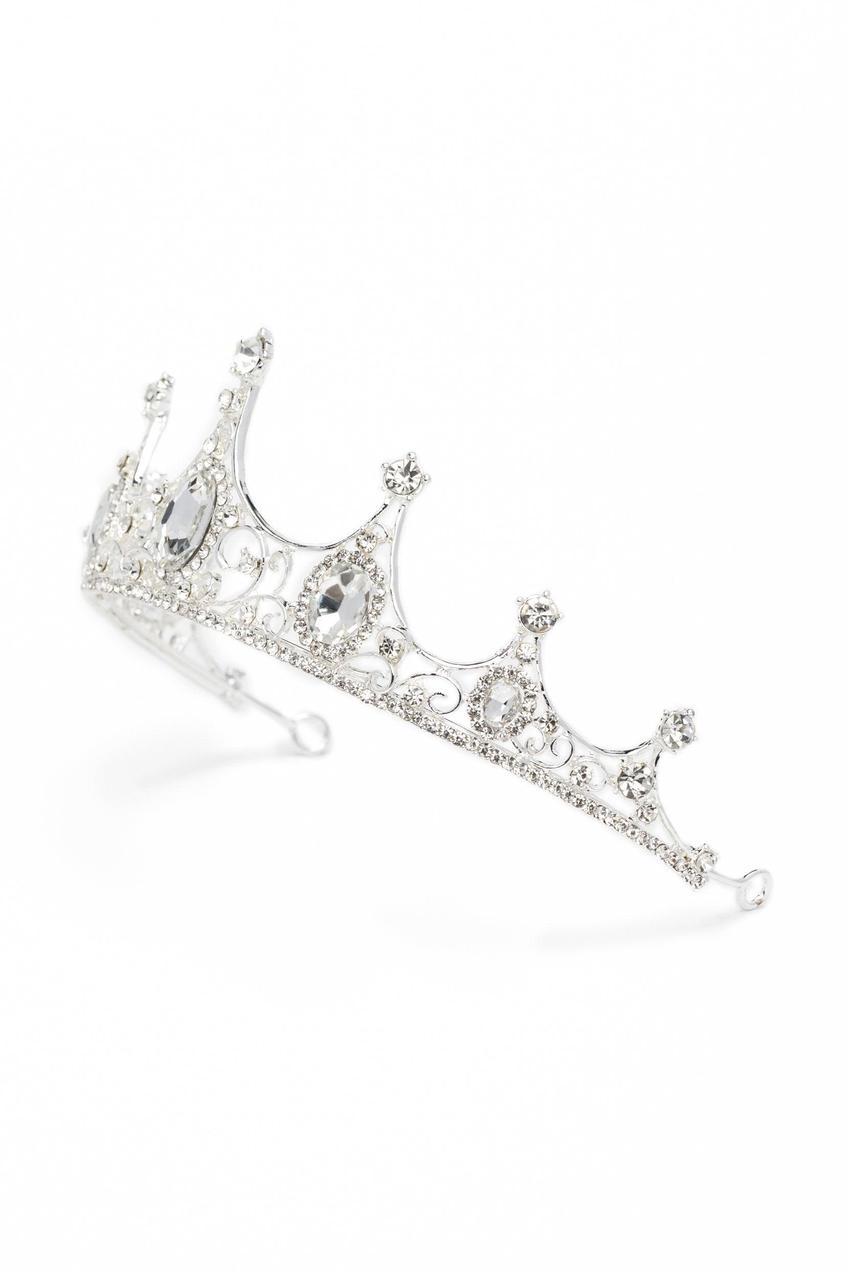 Crystals Rhinestone Tiara Necklace Earrings Jewelry CY0064 - COCOMELODY