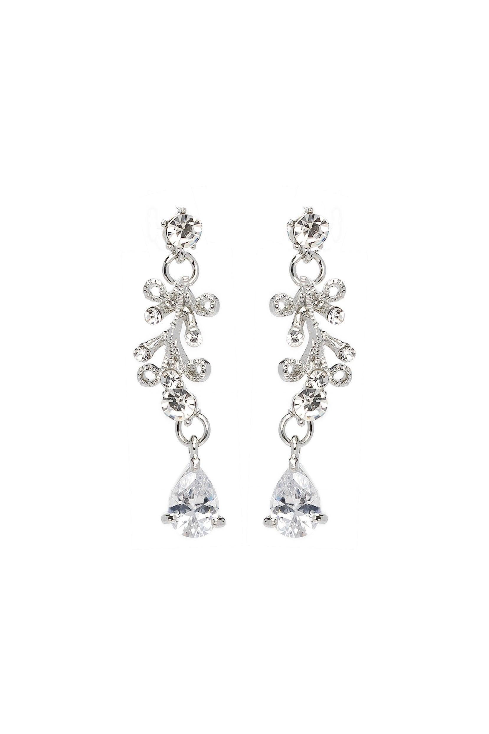 Crystals Rhinestone Tiara Necklace Earrings Jewelry CY0064 - COCOMELODY