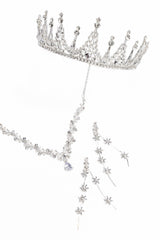 Crystals Tiara Necklace Earrings Jewelry CY0067 - COCOMELODY