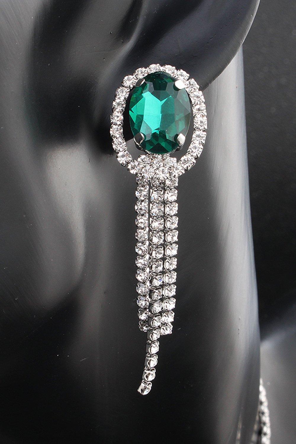 Alloy Rhinestone Necklace Earrings Jewelry CY0070 - COCOMELODY