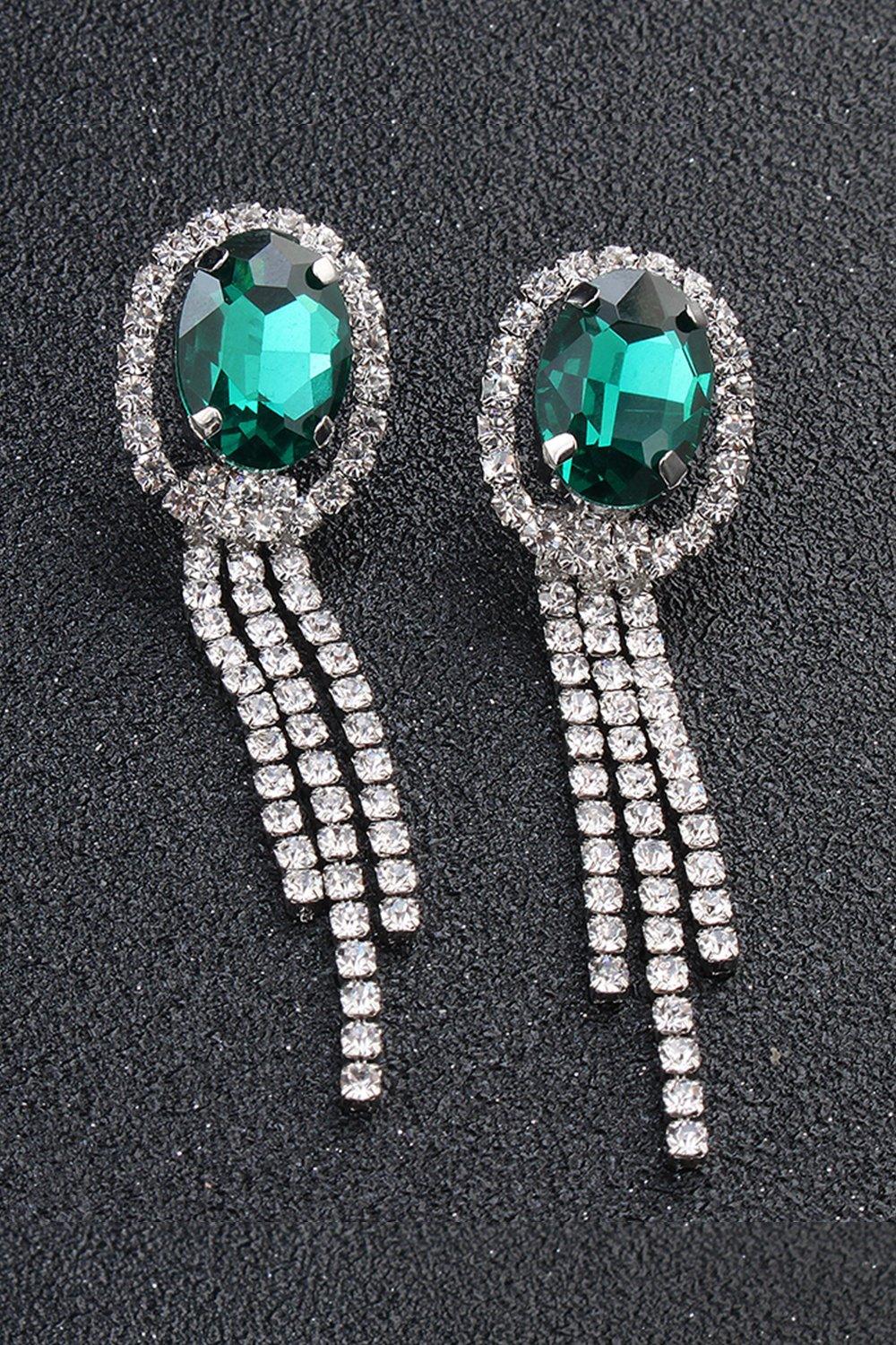 Alloy Rhinestone Necklace Earrings Jewelry CY0070 - COCOMELODY
